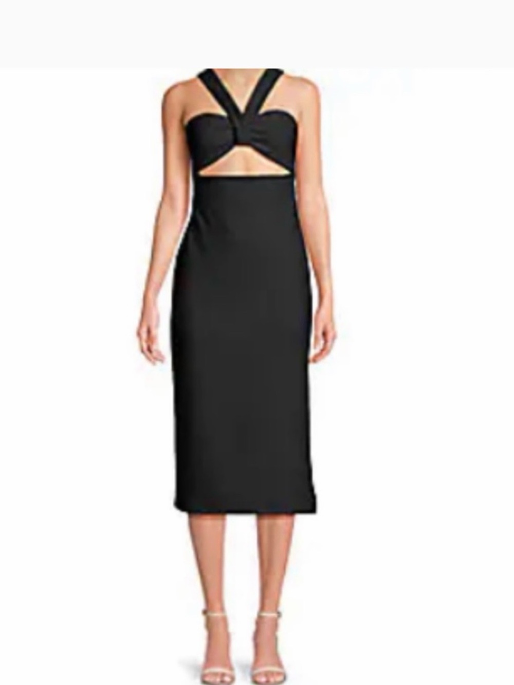RACHEL Rachel Roy Black Cutout Cross-Strap Midi Dress